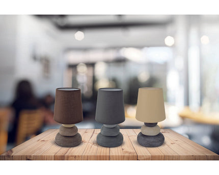 Keramische tafellamp "Stoney", keramische tafellamp in grijs, met E14 -aansluiting, tafellamp voor eetkamer, woonkamer, gang of kantoor, of als bedlamp, 31 cm hoog