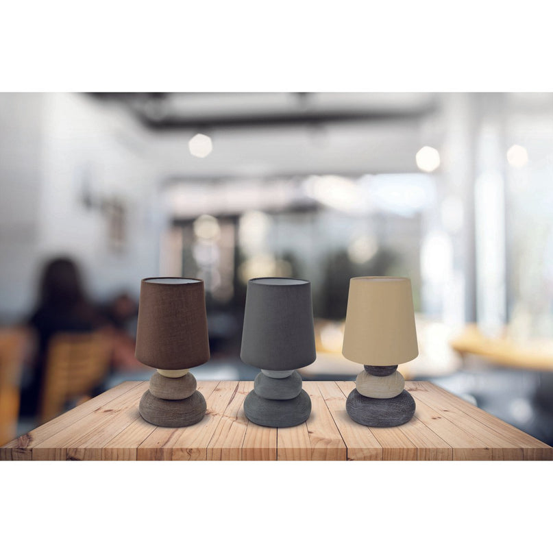 Keramische tafellamp "Stoney", keramische tafellamp in grijs, met E14 -aansluiting, tafellamp voor eetkamer, woonkamer, gang of kantoor, of als bedlamp, 31 cm hoog