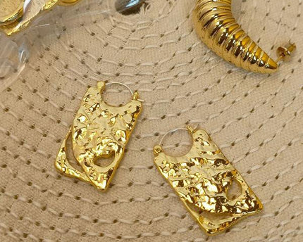Unieke Board Drop Oorbellen - Goud en Zilver