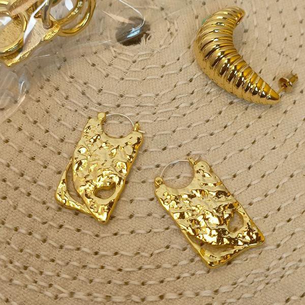 Unieke Board Drop Oorbellen - Goud en Zilver