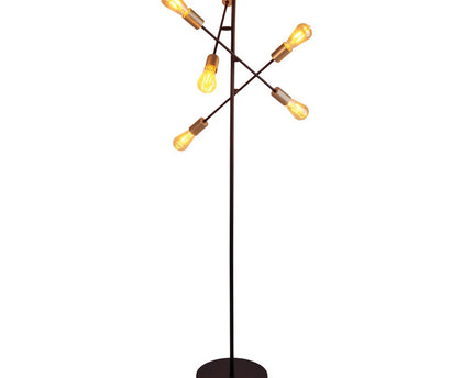 Staande lamp "Modo" gemaakt van zwart in zwart, versies in goud, E27 -aansluiting, vloerlamp voor woonkamer, eetkamer, keuken, gang, gang of kantoor, 150 x 49 cm