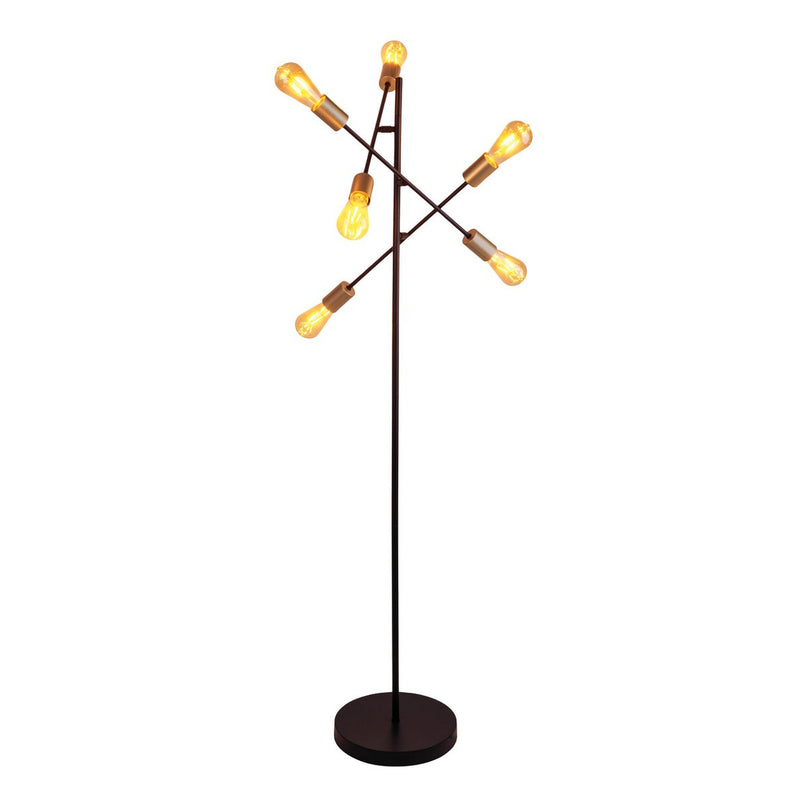 Staande lamp "Modo" gemaakt van zwart in zwart, versies in goud, E27 -aansluiting, vloerlamp voor woonkamer, eetkamer, keuken, gang, gang of kantoor, 150 x 49 cm