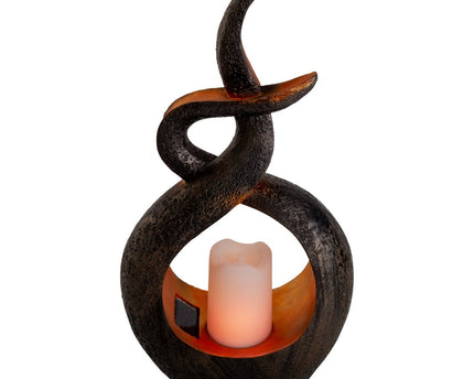 LED Solar Decol Light "Candle Flame", voor buiten, bruin plastic, geïntegreerde LED.