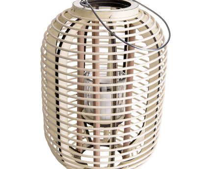 Decollicht "Korbinian" inclusief Solar Led Candle for Garden and Terrace, van Rattan in Light Nature, Solar Lamp Hoogte 32 cm