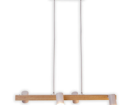 4 hanglamp "Frida" wit, hangende lamp, metaal, wit, GU10, hanglamp voor eetkamer, woonkamer, gang of kantoor, 80 cm lang