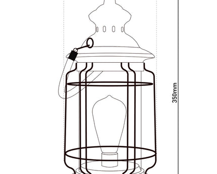 LED decoratief zonnelampje "Bruno" gemaakt van metaal, glas en plastic, koper, met een stevig ingebouwde LED, voor buiten