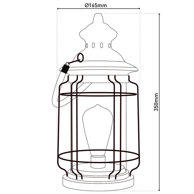 LED decoratief zonnelampje "Bruno" gemaakt van metaal, glas en plastic, koper, met een stevig ingebouwde LED, voor buiten