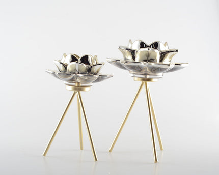 Golden Flower Stand 12.5x12.5x17.5 cm