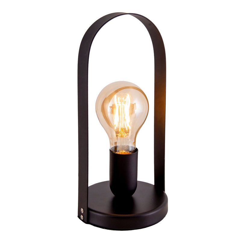 Metalen tafellamp "Faro" h: 28.5cm zwart