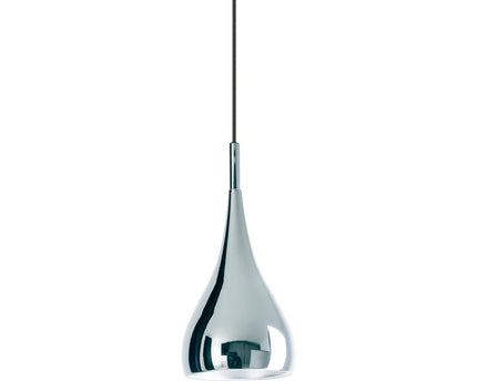 Hanger Lamp "Style", retro klassiek, hanglamp gemaakt van chroom-glanzend metaal met E27-aansluiting, paraplu Ø15 cm, ideaal voor eetkamer, woonkamer en keuken.