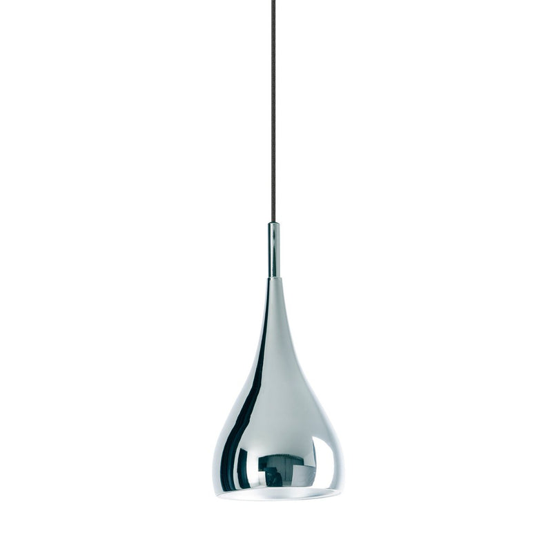 Hanger Lamp "Style", retro klassiek, hanglamp gemaakt van chroom-glanzend metaal met E27-aansluiting, paraplu Ø15 cm, ideaal voor eetkamer, woonkamer en keuken.