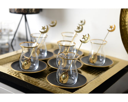 Zwarte en gouden theekopjes - veel 6