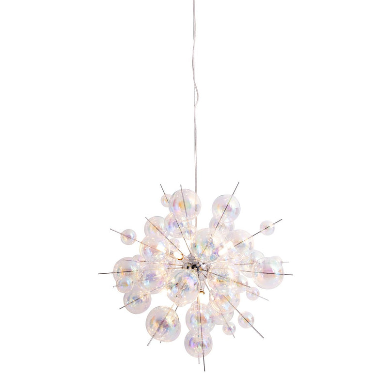 Hanger lamp "explosie" gemaakt van metaal- en irisglas, G9 -frames, hangende lamp voor eetkamer, woonkamer, hal of kantoor, Øca. 65 cm