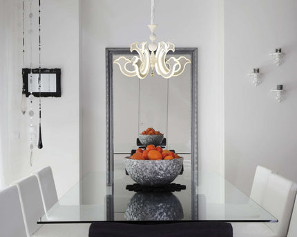 Led Crown "Ludwig" wit Ø 66 cm, met stevig geïnstalleerde LED's, metaal in wit