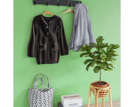 Gorillz Raw XL Five - Industriële - Wandkapstok- Garderobe - 10 Haken - Zwart