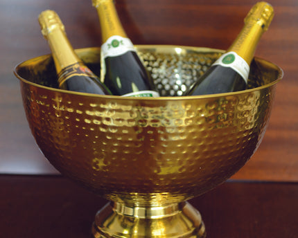 Grote champagne cup magnum gehamerd 30 cm