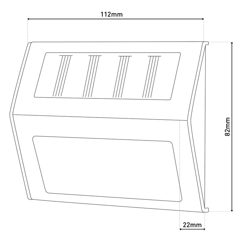 4 Set LED LED Solar Outer Light, voor buiten, wandlamp-metaal en plastic in stalen blank, met geïntegreerde LED