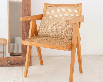 Raffia Sierkussen 50x30 cm met vulling Decoratief kussen Bankkussen DALUNG