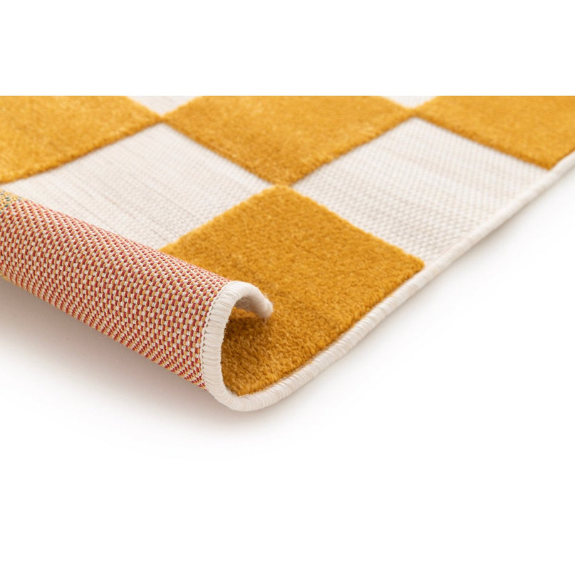 Bicolor buitenkant binnen tapijt met kleine tegels gesneden effect