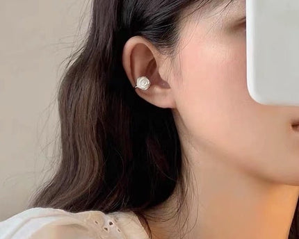 Levendige parelmoer Rose Flower Ear Cuff-One Pair