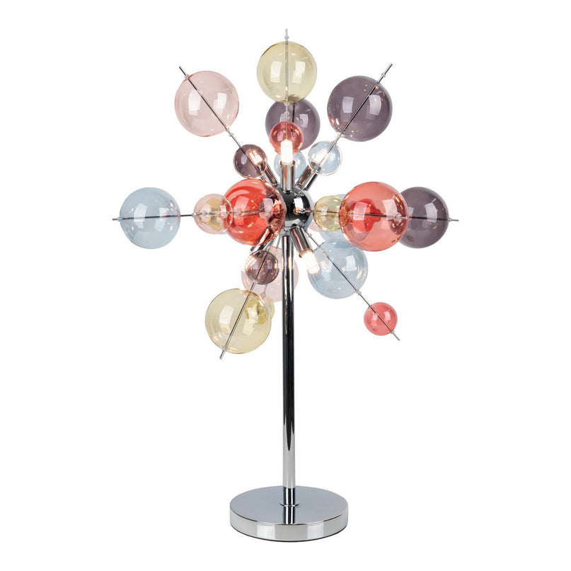Tafellamp "explosie" pastelkleuren H: 73 cm