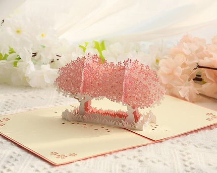 3D-kaart-kersenbloesem romantische liefdeskaart