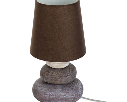 Keramische tafellamp "Stoney", keramische tafellamp in bruin, met E14 -aansluiting, tafellamp voor eetkamer, woonkamer, gang of kantoor, of als een bedlamp, 31 cm hoog