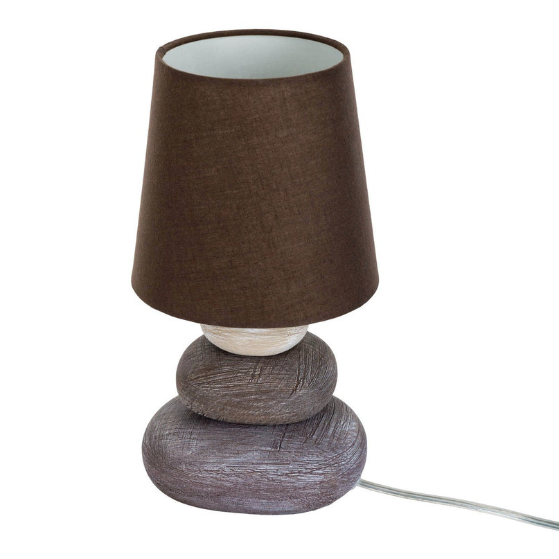 Keramische tafellamp "Stoney", keramische tafellamp in bruin, met E14 -aansluiting, tafellamp voor eetkamer, woonkamer, gang of kantoor, of als een bedlamp, 31 cm hoog