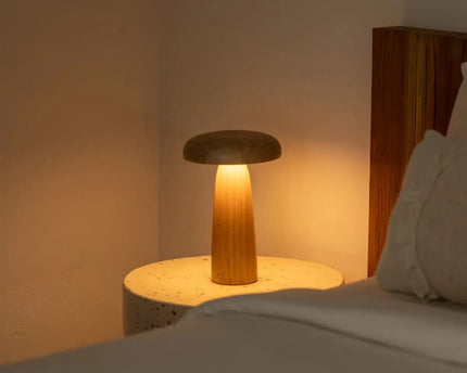 Lennart Houten Tafellamp – Oplaadbare, dimbare en draadloze verlichting