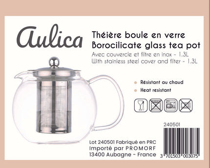 BAL THEEPOT 1L RVS FILTER EN DEKSEL