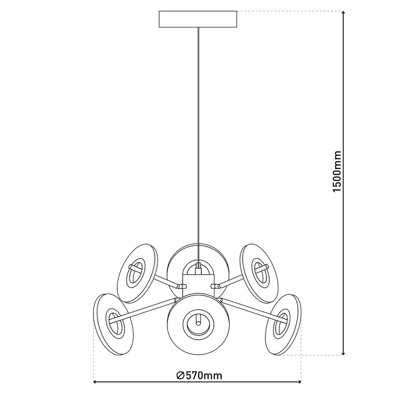 Led hanglamp "discus" gemaakt van zwart metaal en wit plastic met stevig gebouwd -in LED's, hangende lamp voor eetkamer, woonkamer, gang of kantoor met een Øvon ca. 57 cm