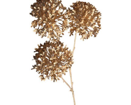 Decoratieve bloem gouden bal bladeren h90cm