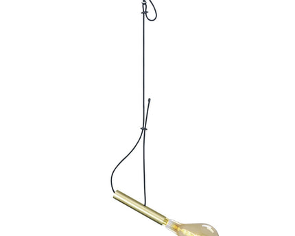 Metal Baldachin met textielkabel "Corbatin", messing, E27 -versie, verlichting voor woonkamer of kantoor