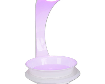 LED -plantentablet Licht 24 cm hoog, gemaakt van metaal en plastic in het wit, met geïntegreerde LED