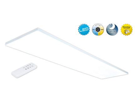 LED -paneel plafondlicht "Carente" lengte 119,5 cm, frameless, vele functies, gemaakt van metaal en plastic, witte, geïntegreerde LED's