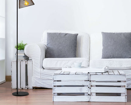 Staande lamp "Korie", vloerlamp gemaakt van zwart in zwart, met E27 -aansluiting, 140 cm hoog, voor de woonkamer en kantoor.
