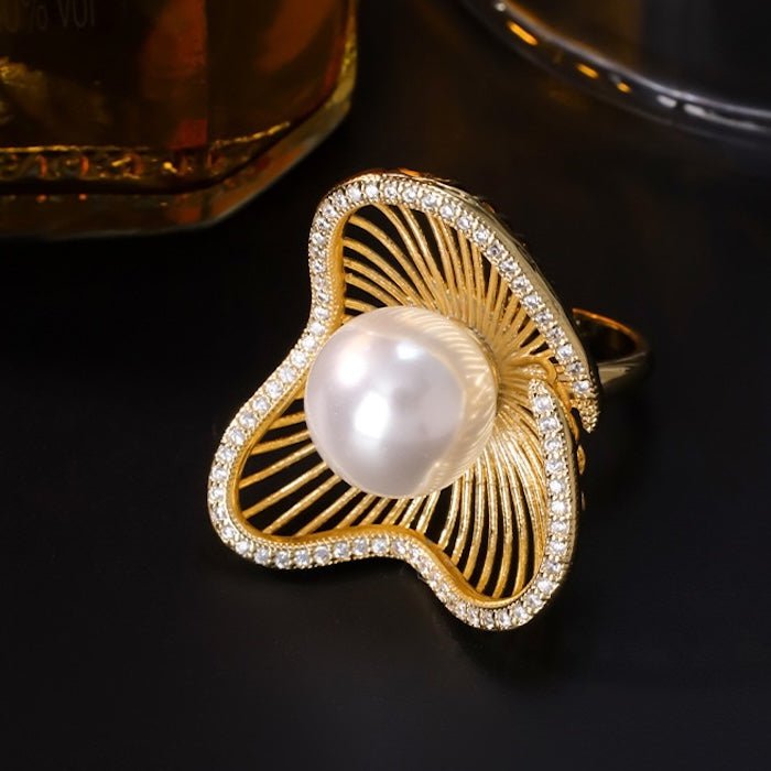 Lotus Design Sparkling Pearl -oorbellen N Ringen