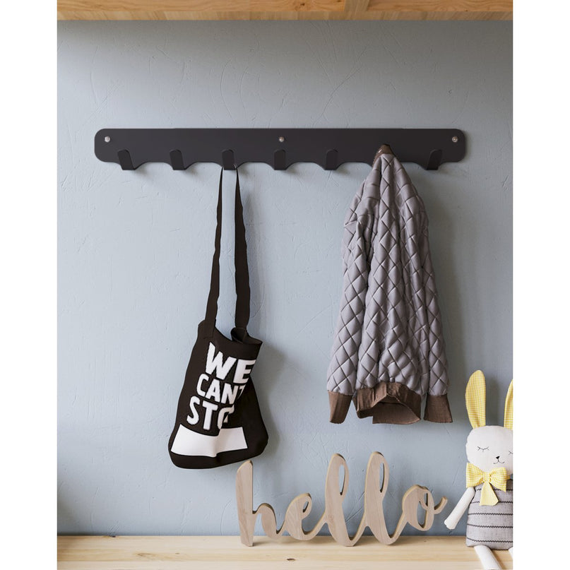 Gorillz Rounded Seven - Wandkapstok - 7 Kapstok Haken - Zwart