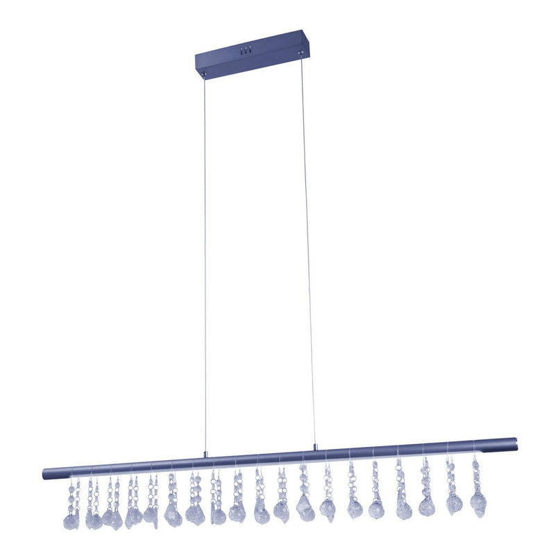Led hanglamp "nobilis" lengte ongeveer 100 cm, gemaakt van metaal en plastic in grijs, met stevig gebouwd -in LED's, verlichting voor woonkamer, eetkamer of kantoor