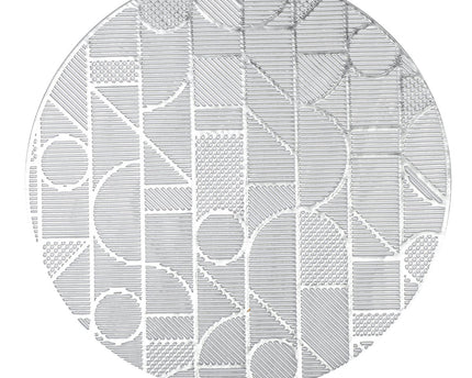 Zilveren geometrische plaat hieronder