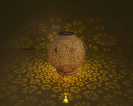 2 Set LED Decoratie Zonnelicht Ø 18 cm Buiten Decoratie gemaakt van metaal in wit met geïntegreerde LED's