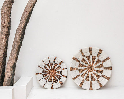 Wanddecoratie | Wandmand | Wandmand | Decoratieve schaal HUTAN van bananenvezel (2 maten)