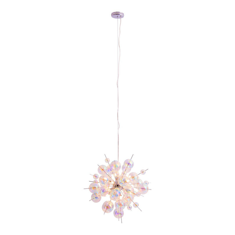 Hanger lamp "explosie" gemaakt van metaal- en irisglas, G9 -frames, hangende lamp voor eetkamer, woonkamer, hal of kantoor, Øca. 65 cm