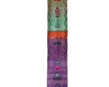 Kleurrijk Berber Boujaad halkleed 80 x 583 cm