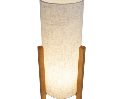 Tafellamp "Matilda" klassieke tafellamp met natuurlijk uiterlijk door hout en stofscherm, E27 -aansluiting, 52 cm hoog