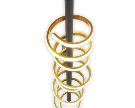 LED -plafondlicht "Belleza", moderne metalen plafondlamp en plastic in zwart, goud en wit, met stevig gebouwd -in LED's, 100 cm lang. De ideale verlichting voor woonkamer, eetkamer of kantoor.