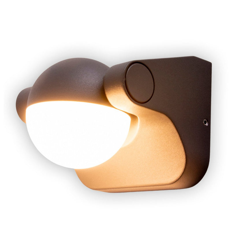 LED -wandlamp "Pallas", gemaakt van metaal en plastic in antraciet, met geïntegreerde LED