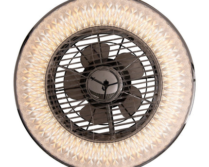LED -plafondlicht "Viento" met ventilator, gemaakt van metaal en plastic, met geïntegreerde LED's, verlichting voor woonkamers of kantoor