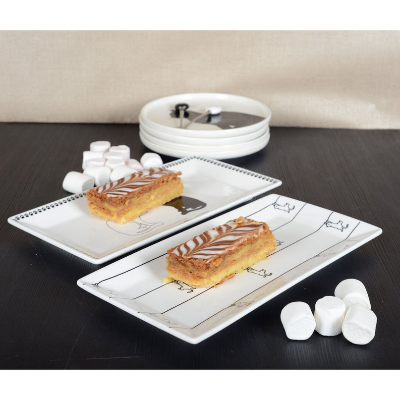 Zwart -witte bakjes met kattenontwerp - veel van 2