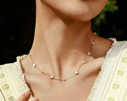 Elegante MOP Lucky Clover parels kralen ketting